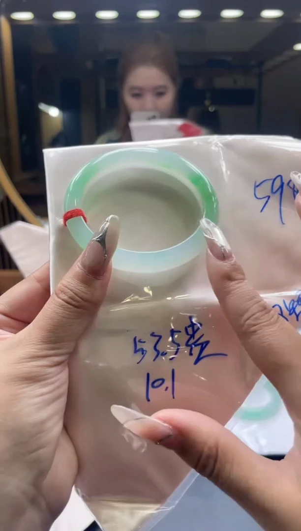 未镶嵌手镯翡翠【顶呱呱珠宝】天然缅甸A货翡翠手镯53.5mm贵妃