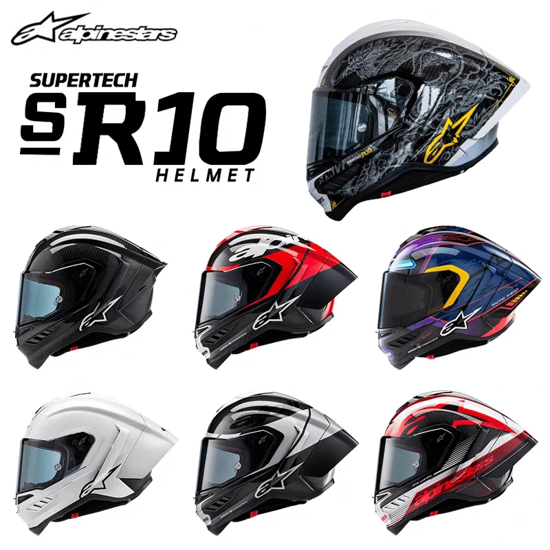 【新品】A星头盔Supertech R10碳纤维摩托车全盔龙盔FIM认证赛盔