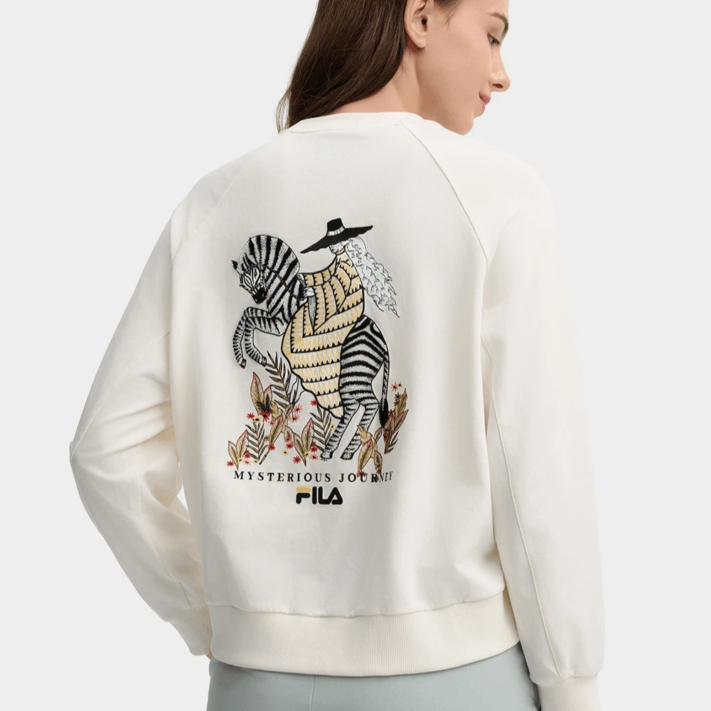 FILA斐乐女装女子运动时尚百搭休闲宽松套头秋季卫衣F11W438203F