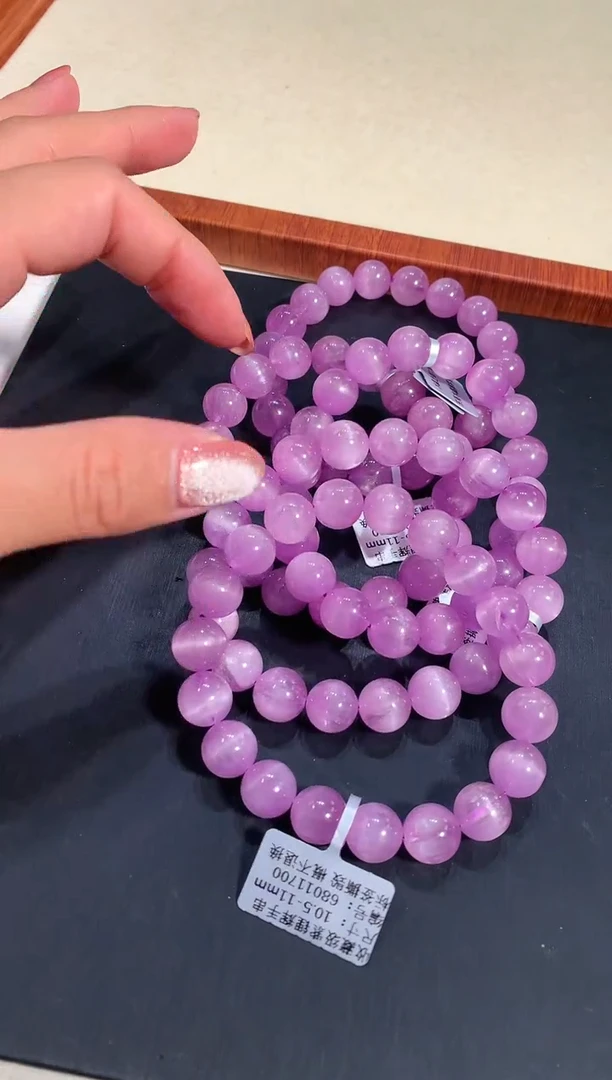 【闪购商品】锂辉石手串未镶嵌10.5-11mm紫锂辉手链多样性发其一