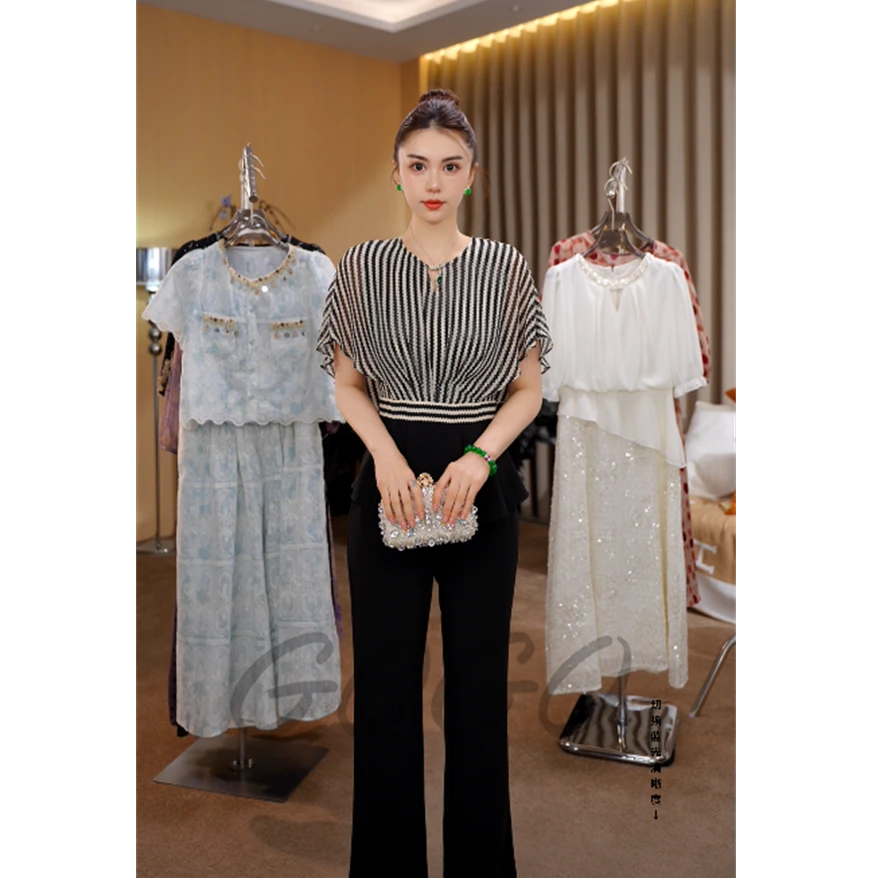 穆斯女神 G6171阔太太洋气高贵女夏季时髦时尚轻奢高级感两件套