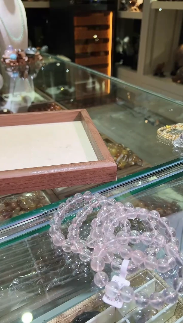 水晶手链未镶嵌12mm+冰橘粉（多样性发一）