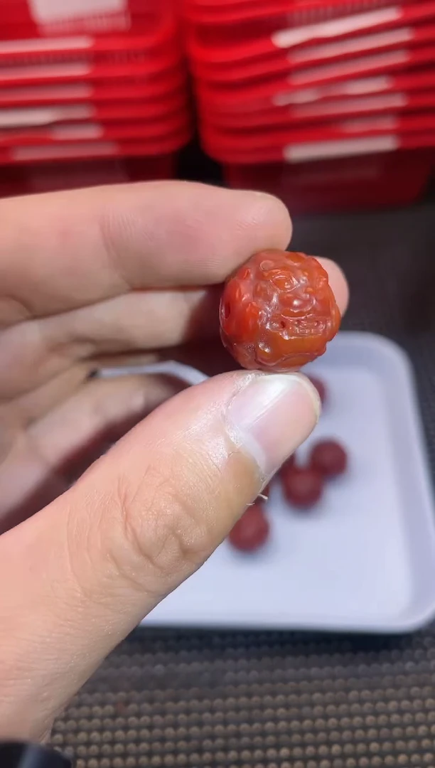 【闪购商品】南红玛瑙单珠未镶嵌50号牛血红卡18貔貅珠一颗