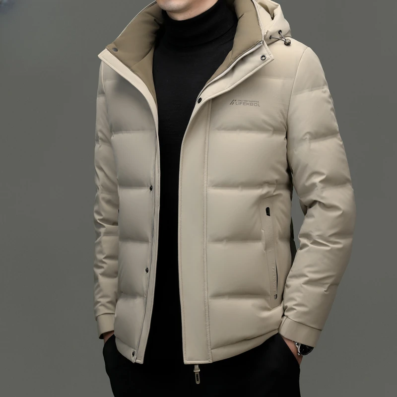 2025冬季短款羽绒服男士新款加厚保暖外套爸爸鹅绒休闲男冬装上衣