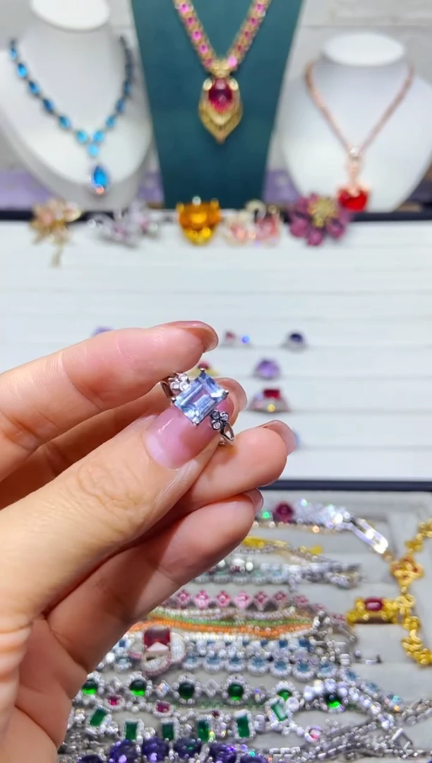 银S925镶嵌耳饰紫晶1