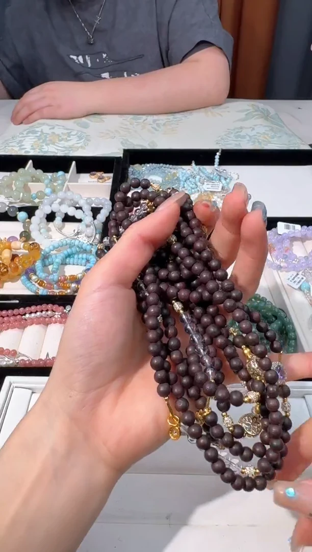 【闪购商品】水晶手链未镶嵌A027降真香双圈配件随机款