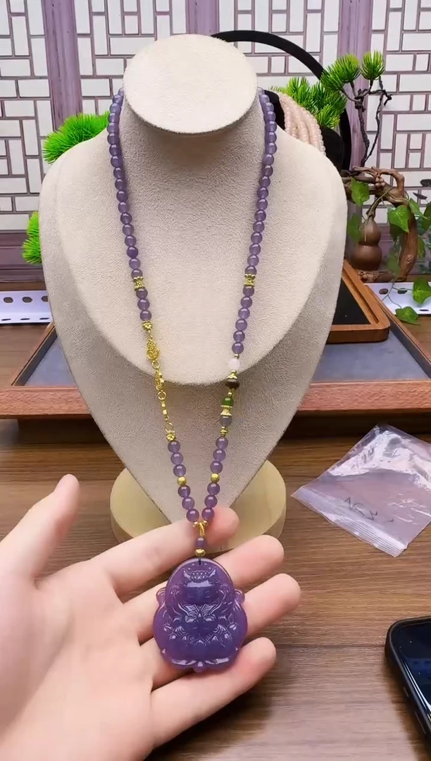 颈饰14K金镶嵌和田玉X190