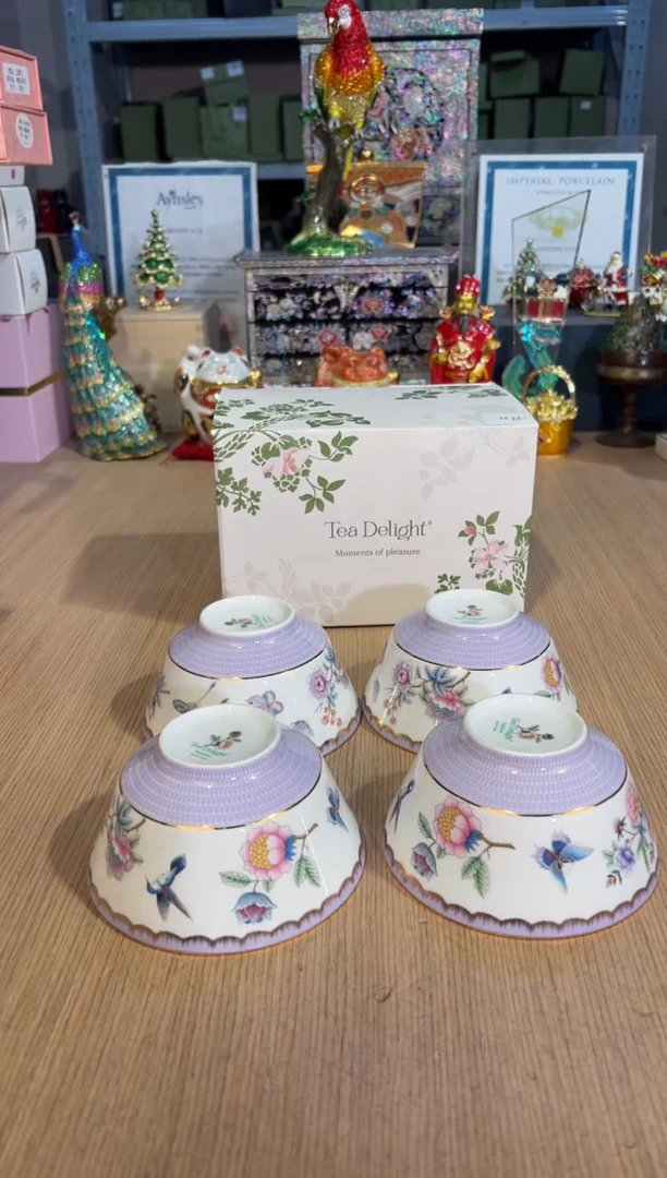 【闪购商品】杯95舒曼蝴蝶曲饭碗套四（紫）