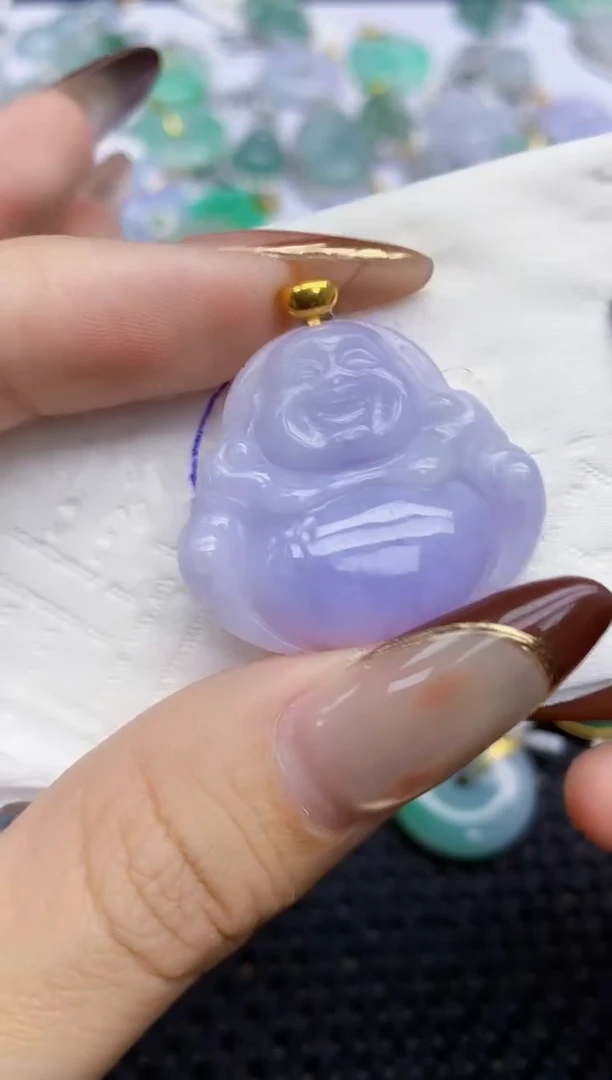 颈饰18K金镶嵌翡翠   天然翡翠A货  百元以上9米证书费自理