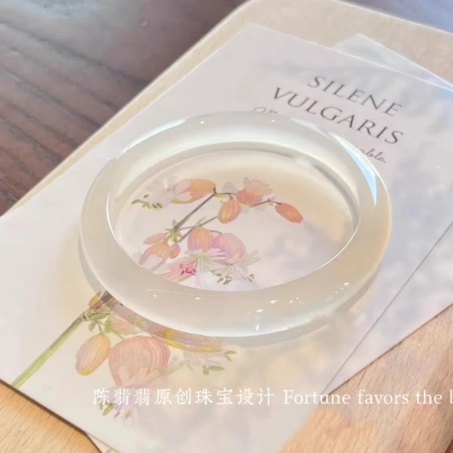 白月光玉髓手镯女玉镯玛瑙手镯天然荔枝冻手镯高冰镯子送女友闺蜜