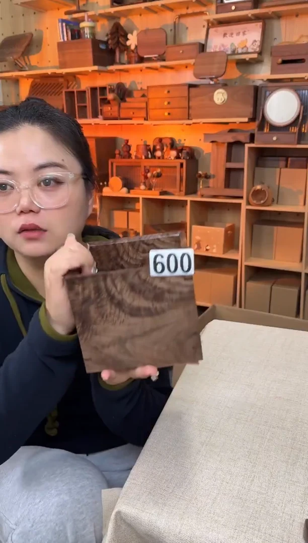 木600北美黑胡桃老料桌面方形收纳筐