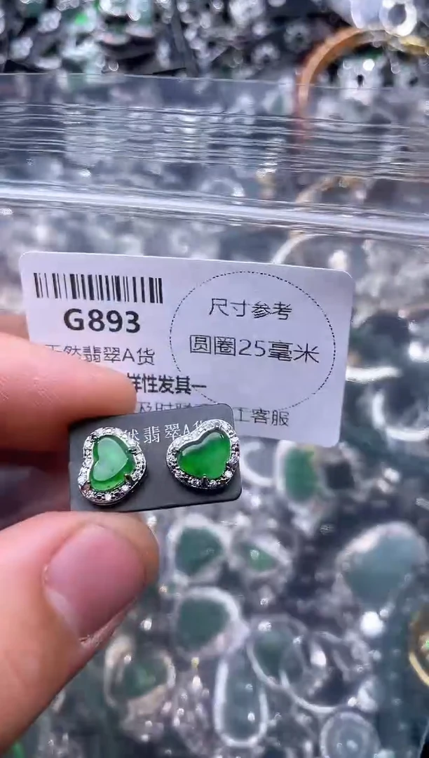 【闪购商品】翡翠颈饰未镶嵌G893耳钉