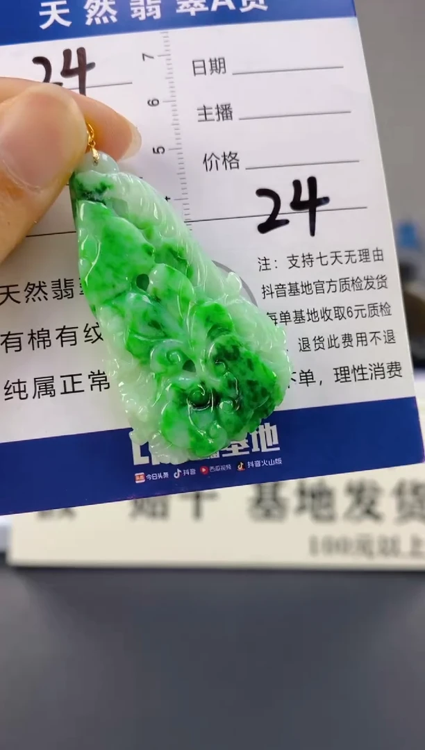 【闪购商品】翡翠颈饰18K金镶嵌天然A货翡翠