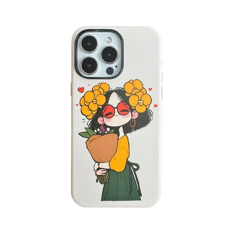 菲林ins二合一手机壳小众【阳光女孩】适用于苹果/华为保护套60
