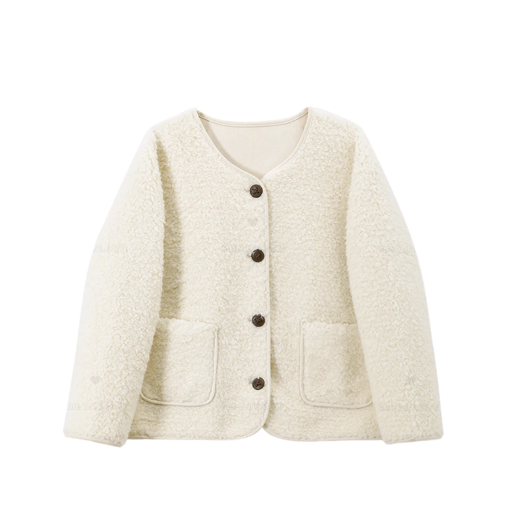 【封后轻奢设计】秋冬新款时尚百搭毛绒厚外套006