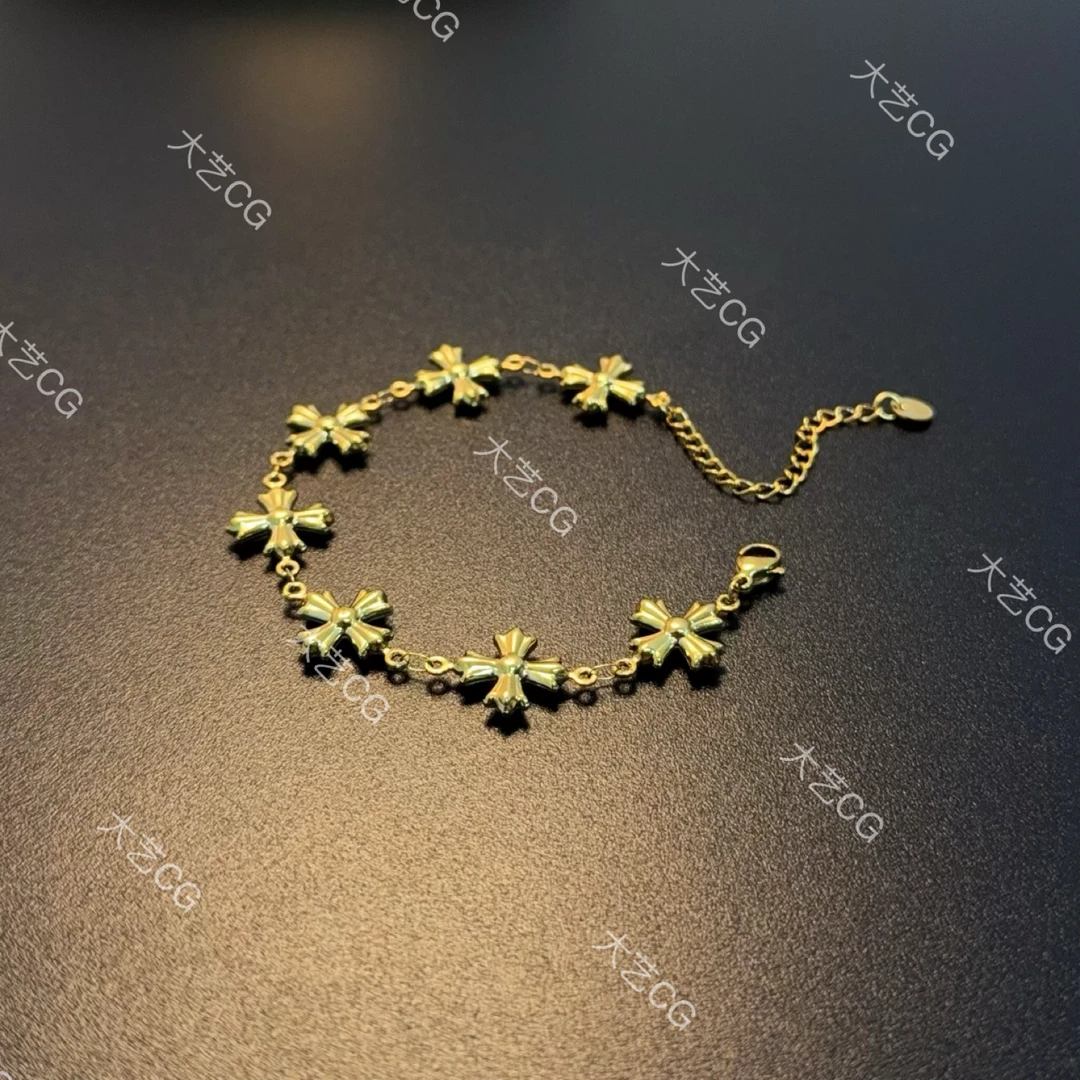 铜合金手链 时尚金色数字花欧美个性链条叠戴手链BRCug 0253