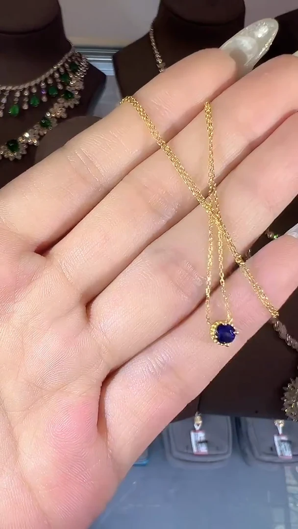 项链蓝宝石18K金镶嵌YB