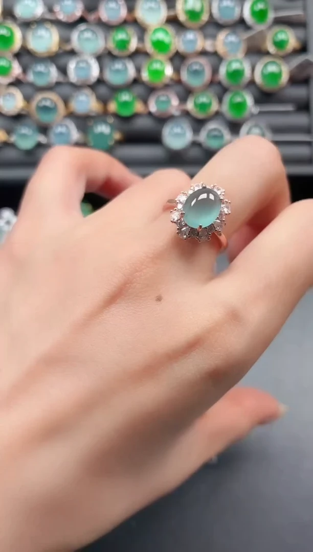 银S925镶嵌戒指翡翠11111