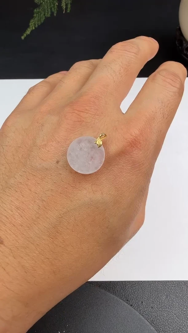 吊坠(不含链)18K金镶嵌翡翠翡翠饰品-48