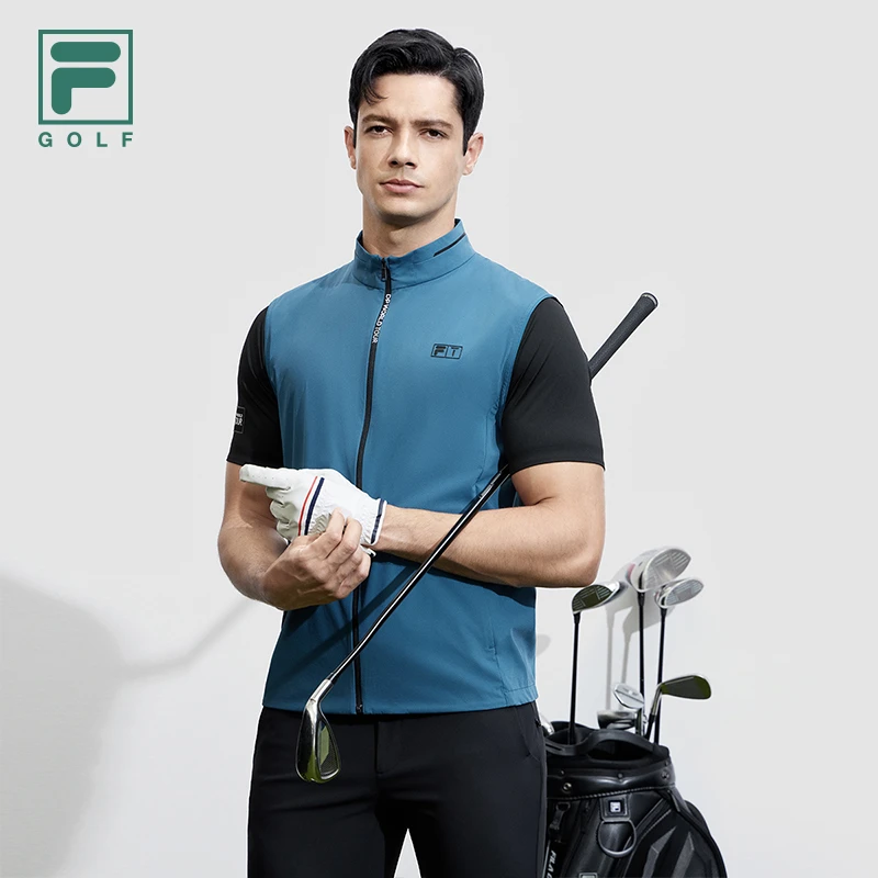 FILA斐乐【高尔夫系列】雅丹风秋冬高能感梭织马甲上衣A11M415704