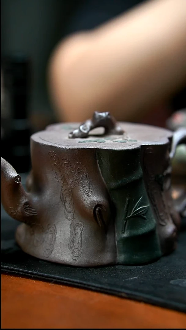 茶壶紫砂柴烧树桩壶