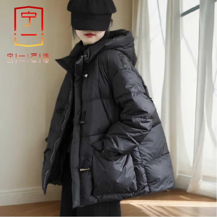 【宁一女装】宽松长袖连帽冬季外套女秋冬新款时尚百搭休闲显瘦棉服