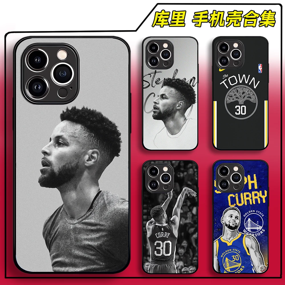 库里NBA篮球球星 适用苹果16华为OPPO小米全包硅胶磨砂玻璃手机壳