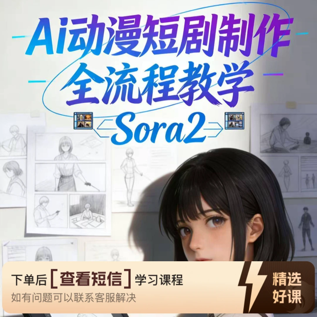 Ai动漫短剧制作快速上手教学（Sora2）（留意短信解锁课程）