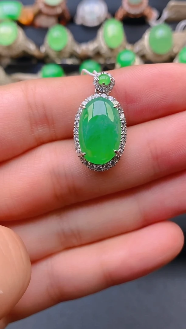 【闪购商品】翡翠戒指银S925镶嵌天然A货翡翠1