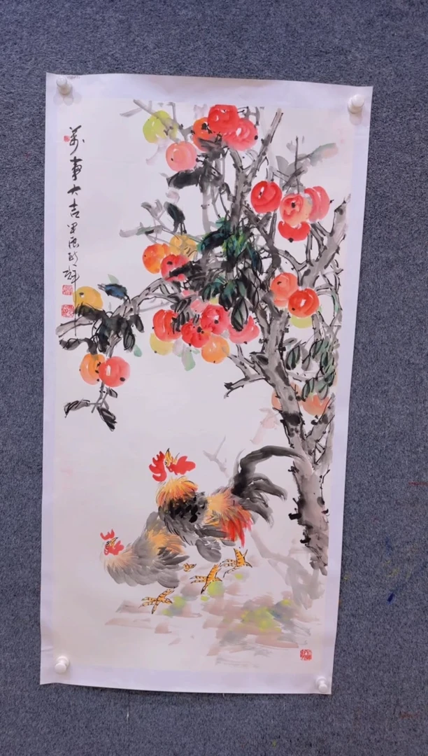 【闪购商品】国画展馆1.29-颜新辉四尺-事事大吉