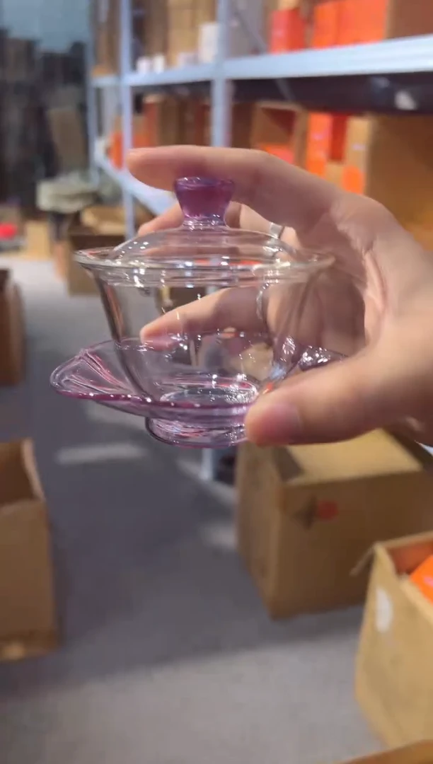 禾器-咏荷盖碗-浅紫色