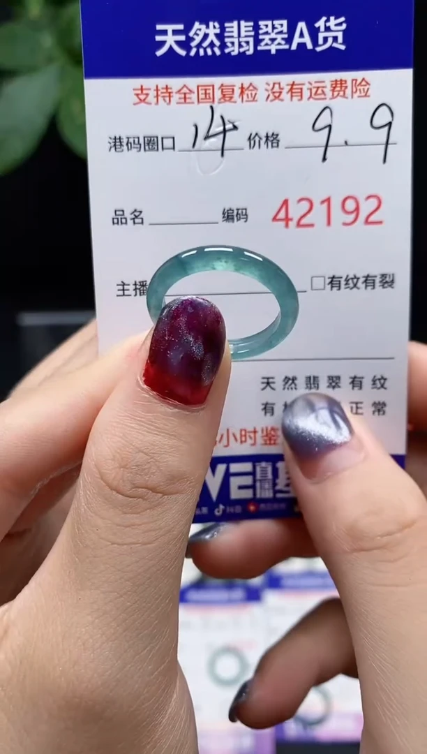 翡翠戒指未镶嵌 天然翡翠戒圈2192