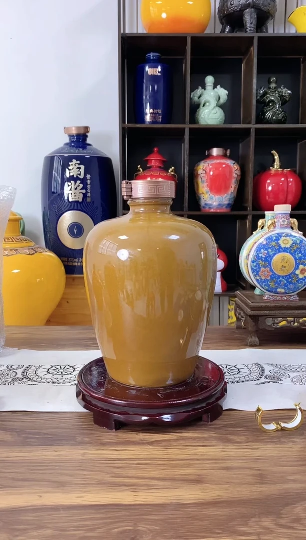 泥满堂10斤酱色梅瓶微瑕不支持退换