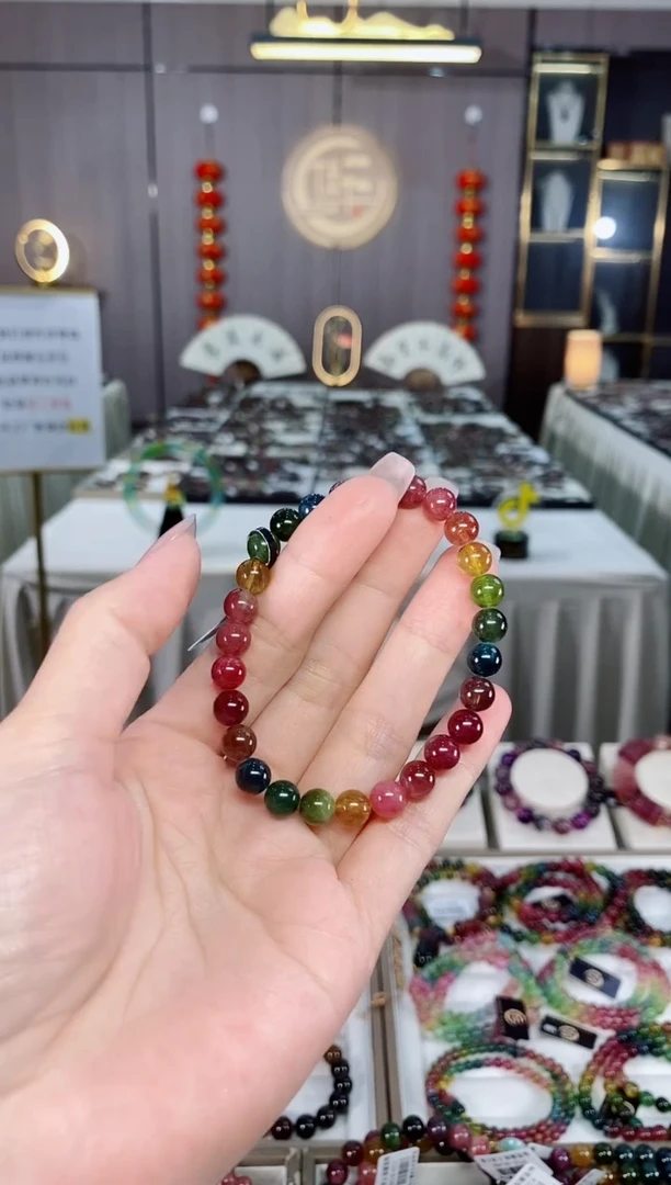 老矿碧玺单圈手串7mm+未镶嵌碧玺多样性发货一条 hon