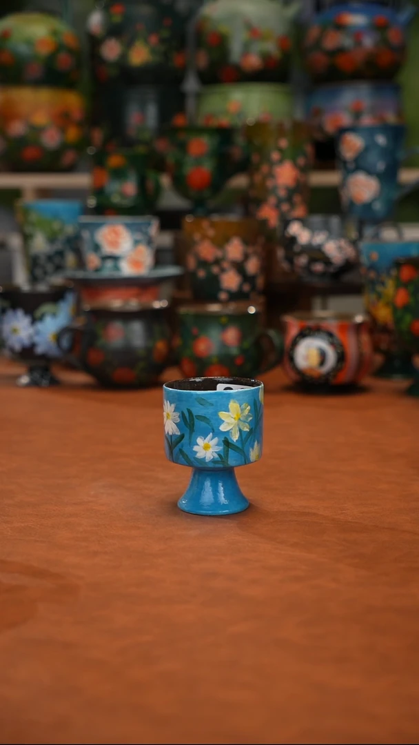 紫砂油画釉下彩手绘