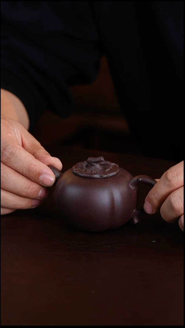茶壶紫砂紫泥柿子壶