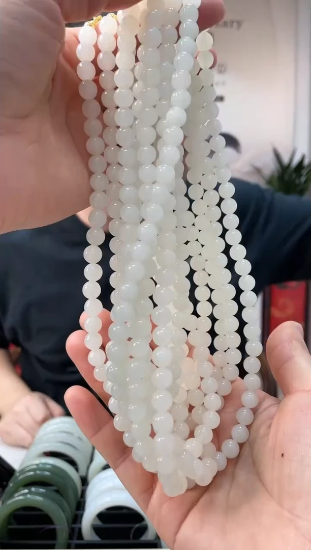 和田玉未镶嵌颈饰于阗卡8-7 108颗随机发一件