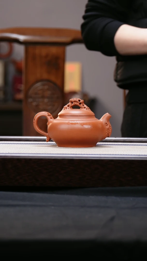 【闪购商品】紫砂茶壶赵桩朱泥 云根壶