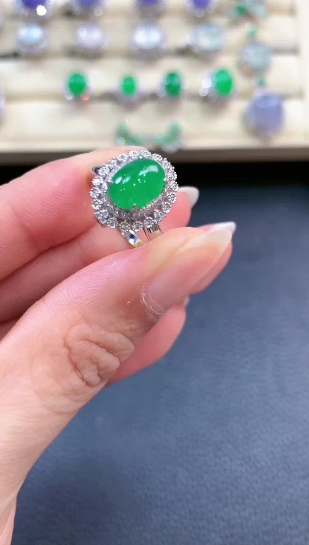 【闪购商品】翡翠戒指18K金镶嵌b76