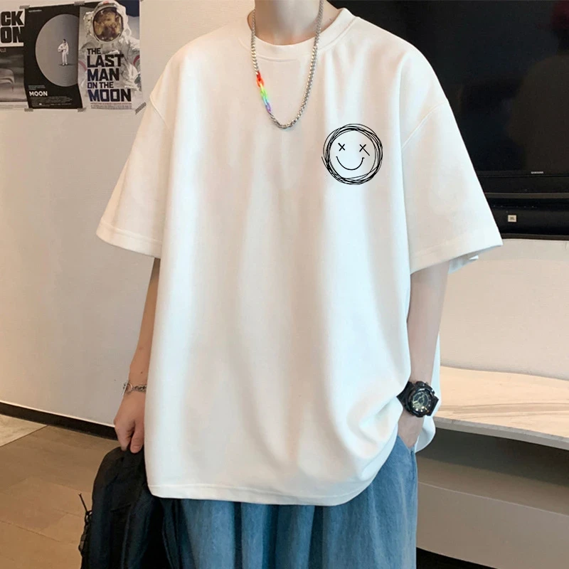 【青少年港风半袖】仓石一树短袖男生夏季新款t恤圆领宽松潮流半袖