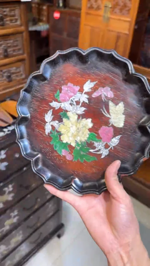 木木头款紫檀 富贵花开圆盘88