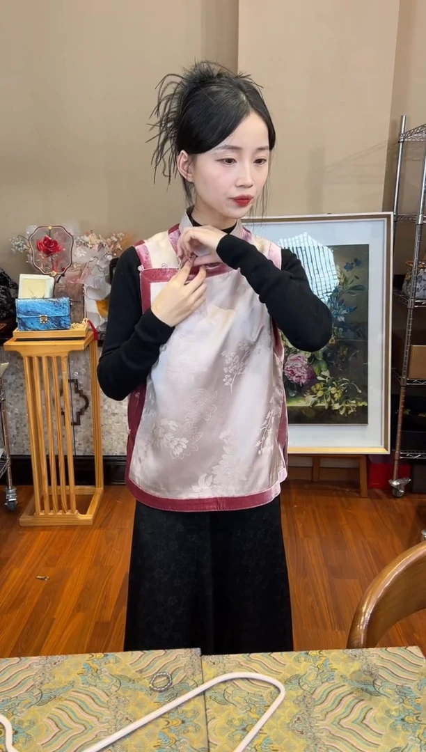 刺绣M 丝绒马甲100桑蚕丝