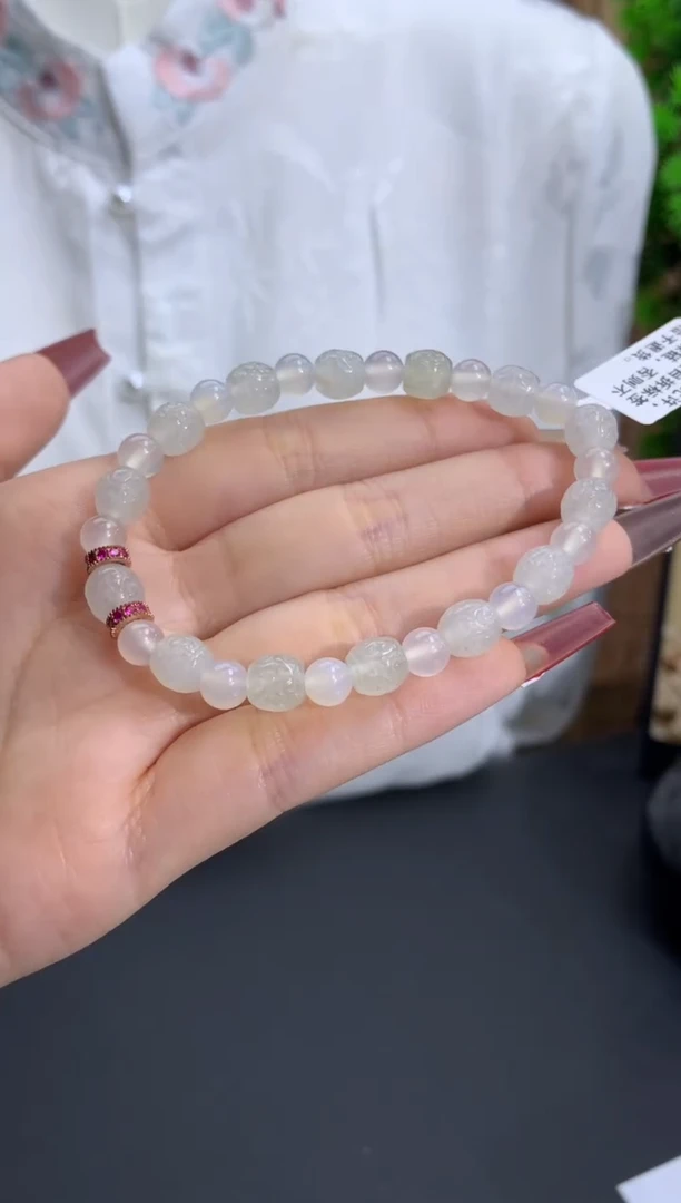 【闪购商品】翡翠手链未镶嵌卡7.3mm