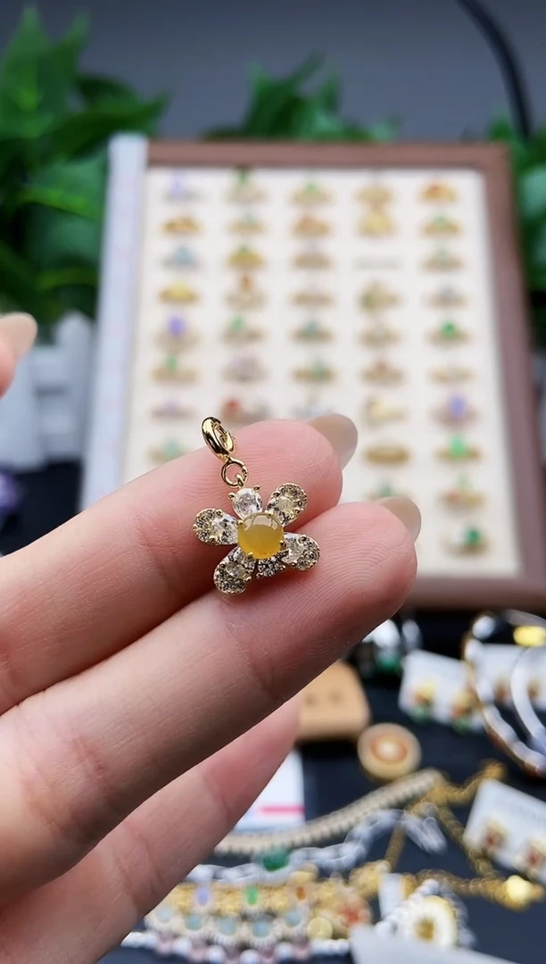 颈饰银S925镶嵌翡翠12