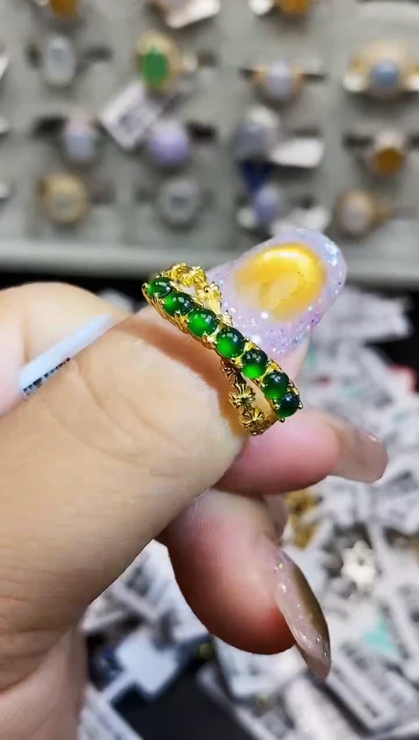 银S925镶嵌戒指翡翠0125