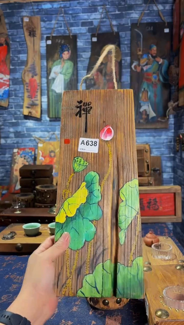 风化老门板丙烯画