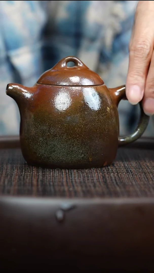 茶壶紫砂明***里紫砂柴烧秦权-hbx