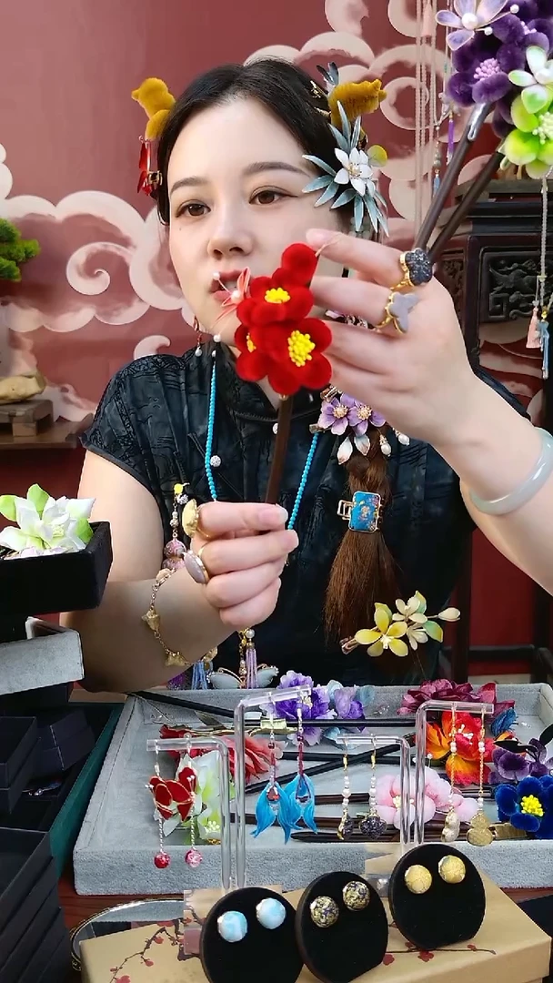 刺绣纯手工非遗绒花