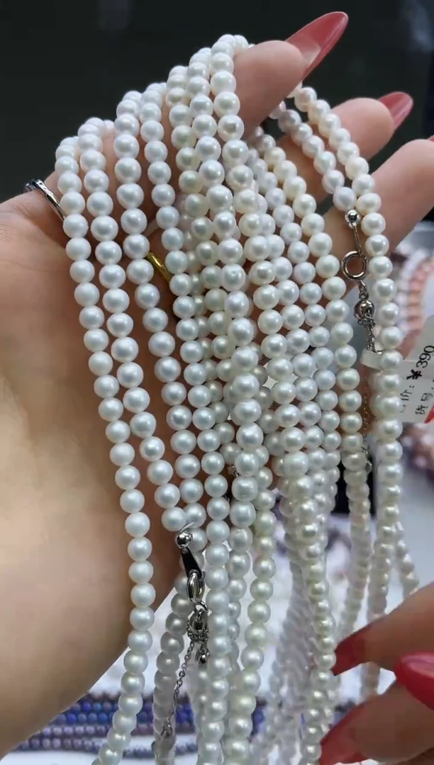 未镶嵌项链淡水珍珠白色系小米项链