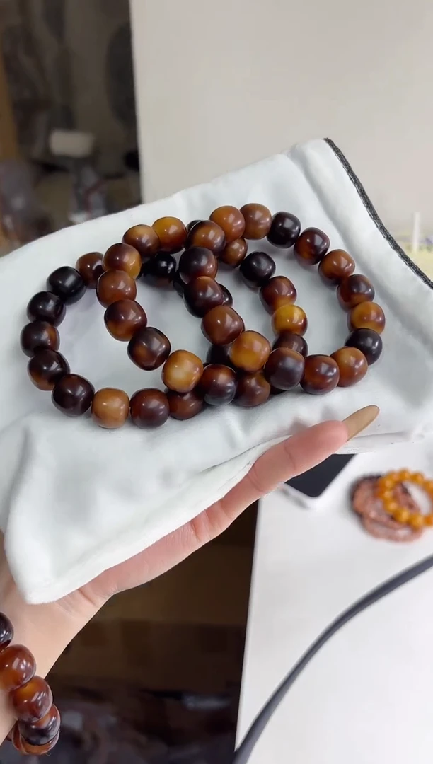 手串菩提根/象牙果沐p59虎珀糖干磨桶珠12*14mm手串